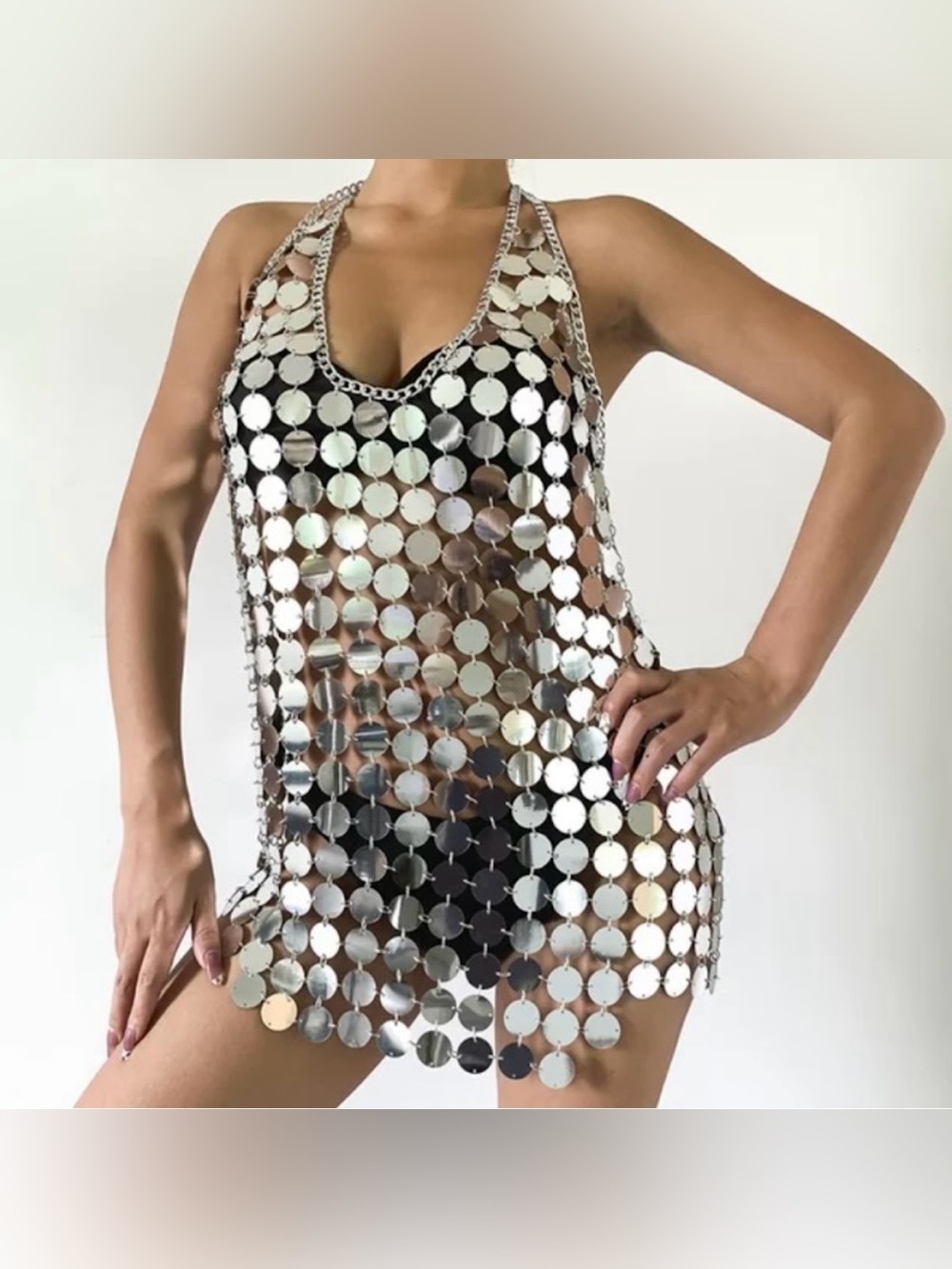 BlueB Collection Festival Glam Sequin Top - Size M